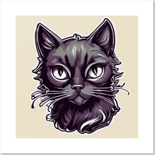 Black cat Aesthetic Artwork illustration Posters and Art